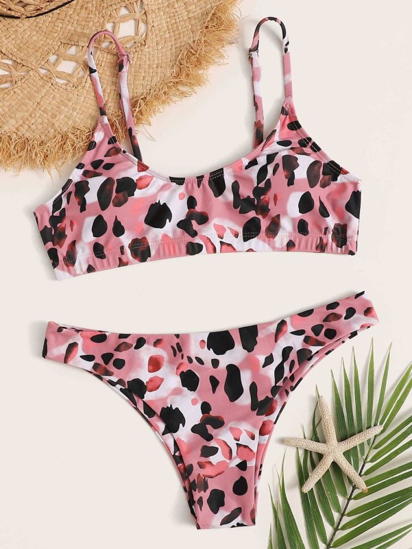 Leopard High Leg Bikini Swimsuit