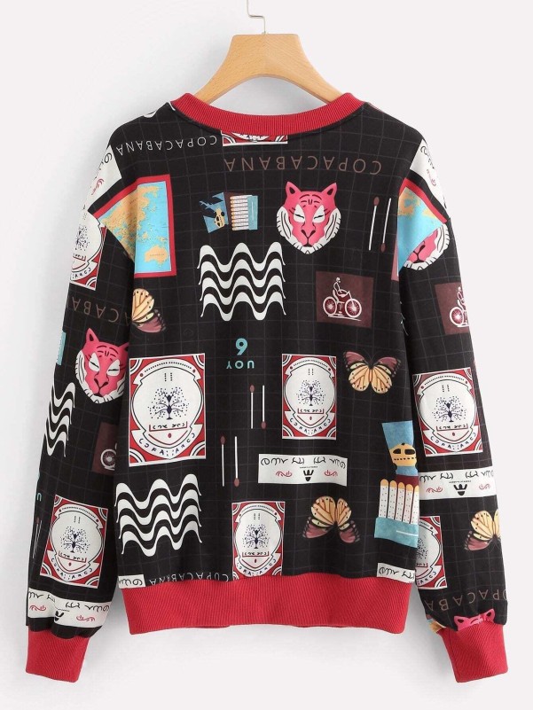 Mixed Print Sweatshirt