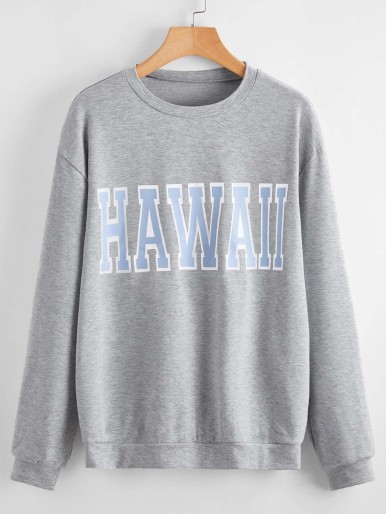 Letter Graphic Drop Shoulder Sweatshirt