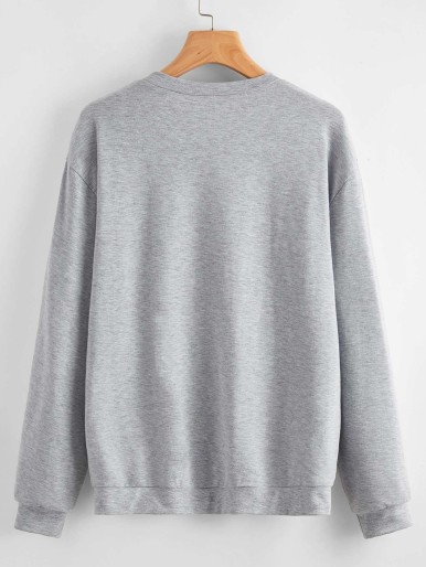 Letter Graphic Drop Shoulder Sweatshirt