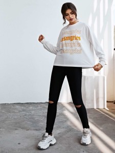 Letter Graphic Drop Shoulder Sweatshirt