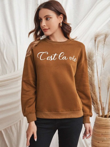 Letter Graphic Drop Shoulder Sweatshirt