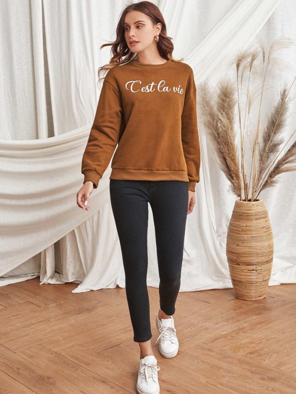 Letter Graphic Drop Shoulder Sweatshirt