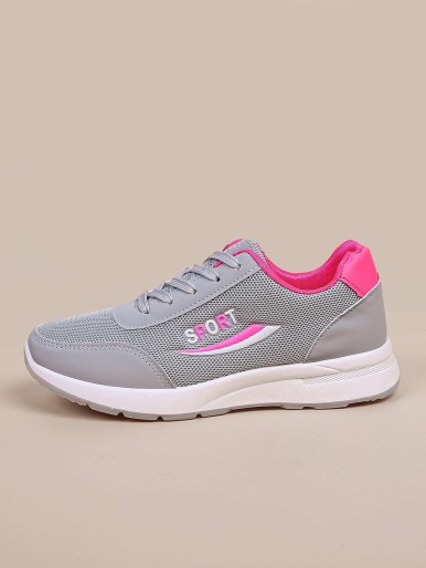 Letter Graphic Lace-up Front Sneakers