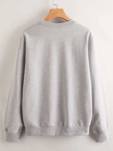 Letter Graphic Round Neck Sweatshirt