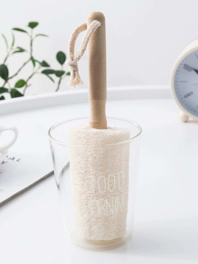 Loofah Bottle Brush With Wooden Handle