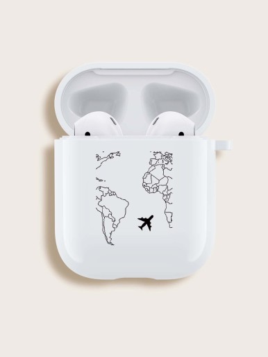 Map Pattern Airpods Case