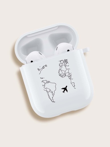 Map Pattern Airpods Case