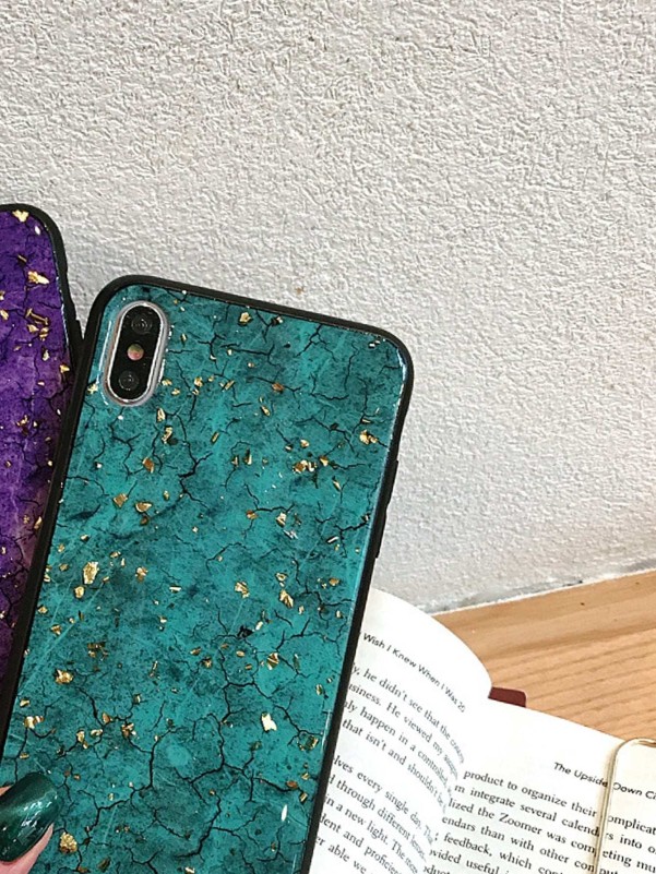 Marble Pattern Glitter Case Compatible With iPhone