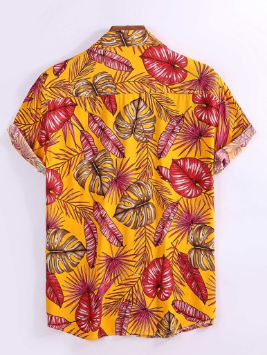 Men Allover Plants Print Shirt