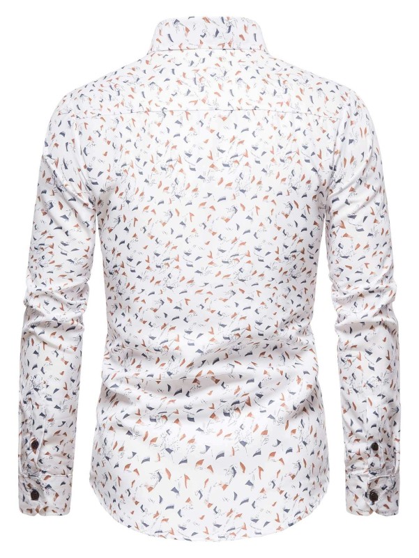 Men Allover Print Button Up Shirt