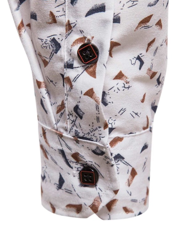 Men Allover Print Button Up Shirt