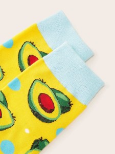 Men Avocado Pattern Socks 1pair