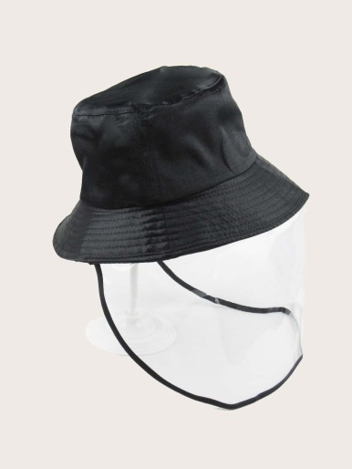 قبعة دلو رجالية مع درع شفاف للوجه