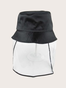 قبعة دلو رجالية مع درع شفاف للوجه