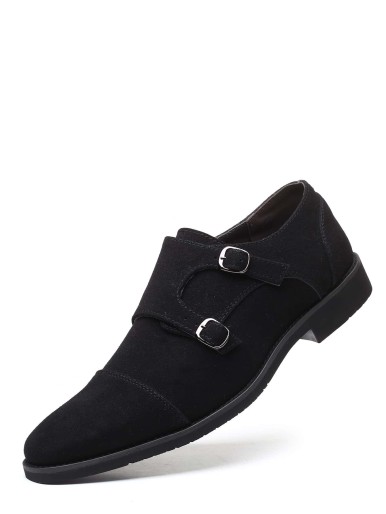 Men Buckle Decor Dress Shoes