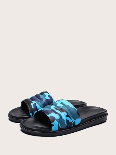 Men Camo Pattern Slides