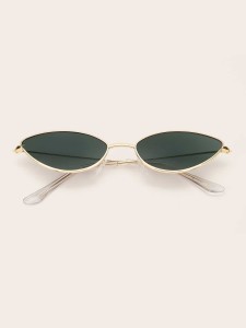 Men Cat Eye Flat Lens Sunglasses