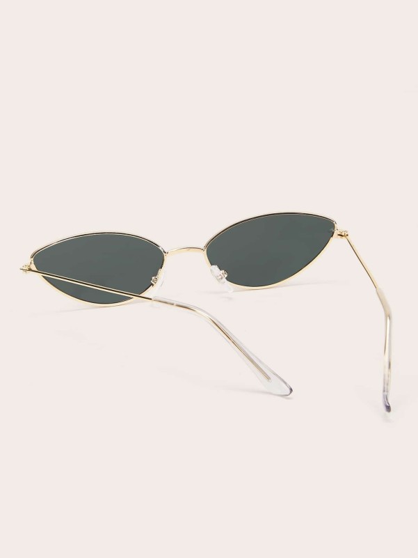Men Cat Eye Flat Lens Sunglasses