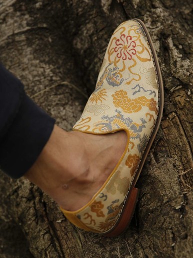 الرجال اللباس أحذية التنين الصينية الرسم