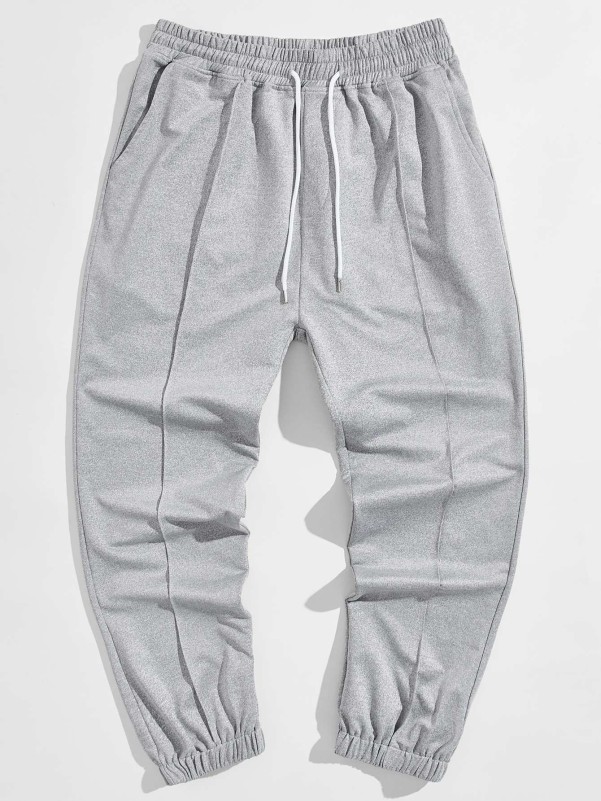 Men Drawstring Waist Slant Pocket Sweatpants