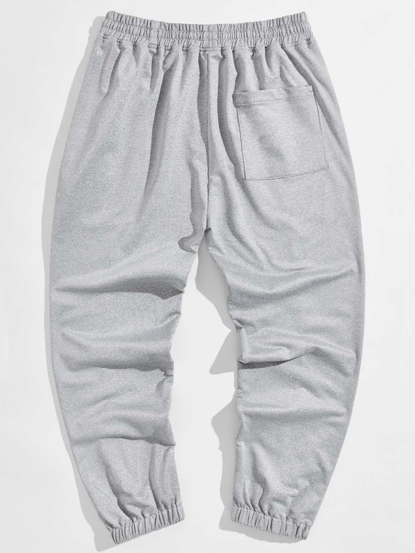 Men Drawstring Waist Slant Pocket Sweatpants