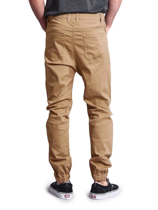 Men Drawstring Waist Solid Carrot Pants