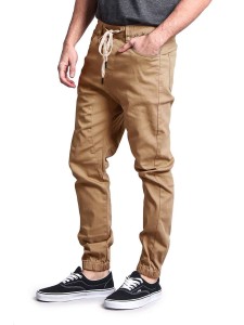 Men Drawstring Waist Solid Carrot Pants