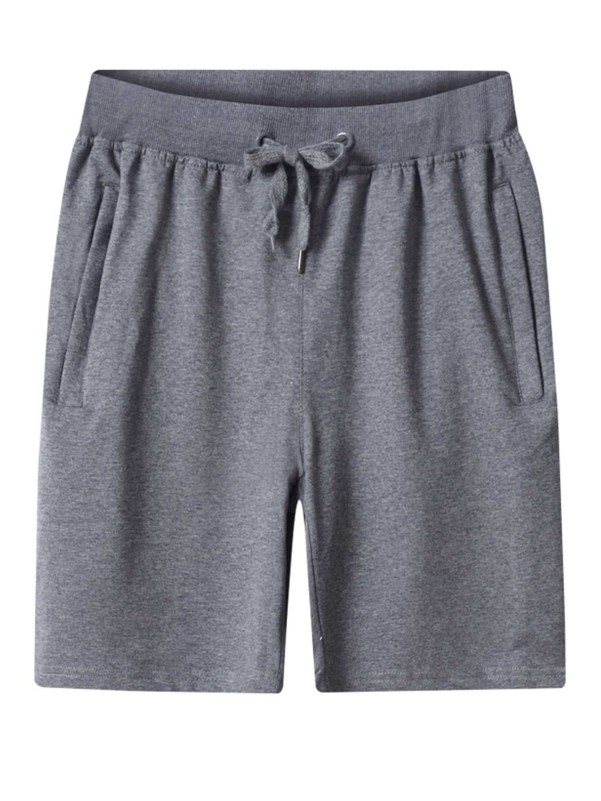 Men Drawstring Waist Solid Track Shorts