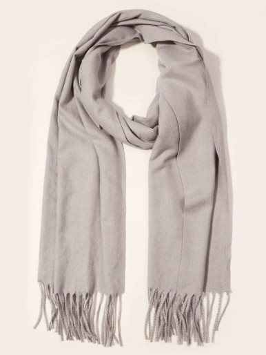 Men Fringe Hem Scarf