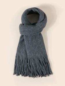 Men Fringe Hem Scarf