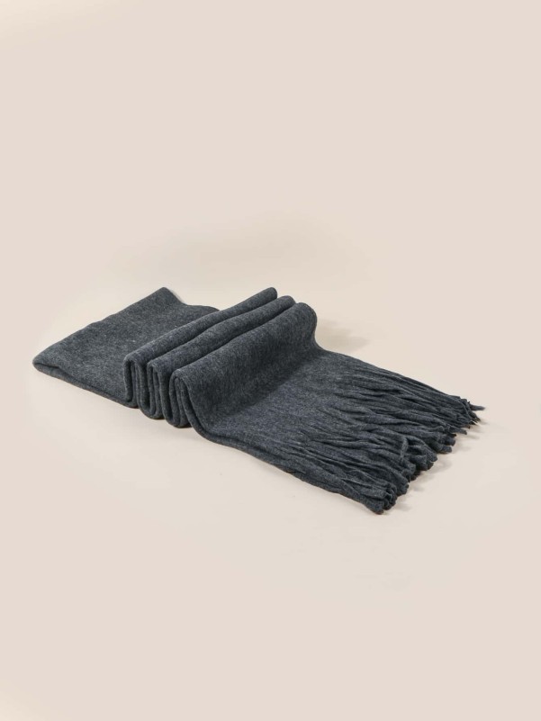 Men Fringe Hem Scarf