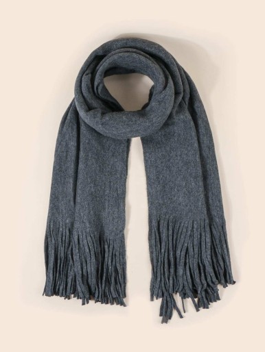 Men Fringe Hem Scarf