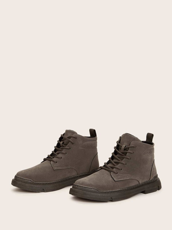 Men Lace-up Front Ankle Boots