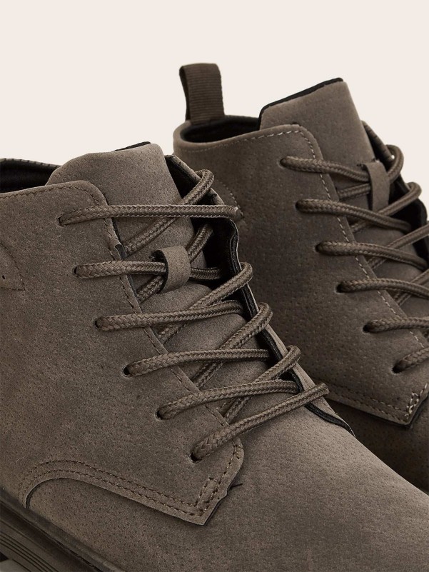 Men Lace-up Front Ankle Boots