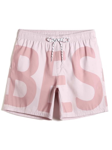 Men Letter Graphic Swim Trunks