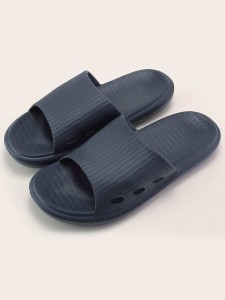 Men Open Toe Textured Slippers