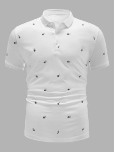 Men Panda Print Polo Shirt