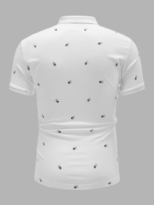 Men Panda Print Polo Shirt