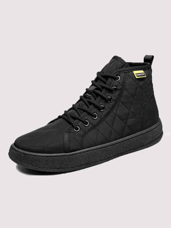 Quilted high sales top sneakers