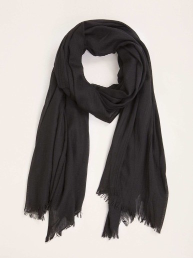 Men Raw Hem Scarf