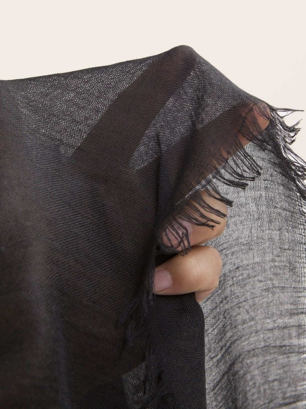 Men Raw Hem Scarf