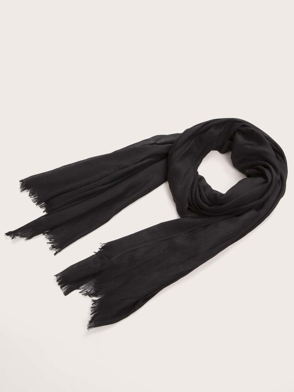 Men Raw Hem Scarf