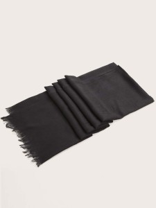 Men Raw Hem Scarf