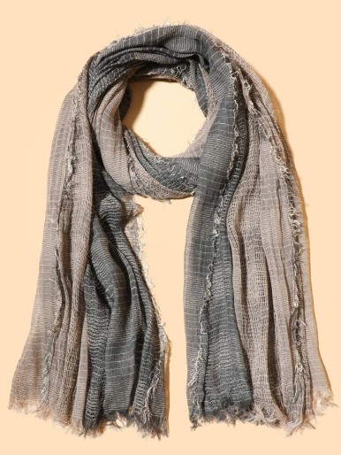 Men Raw Hem Scarf