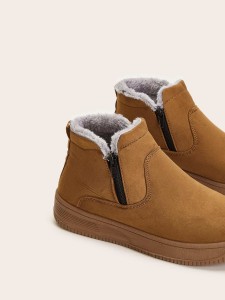 Men Side Zip Snow Boots