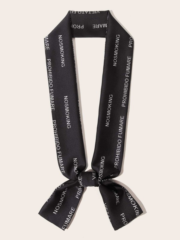 Men Slogan Graphic Scarf