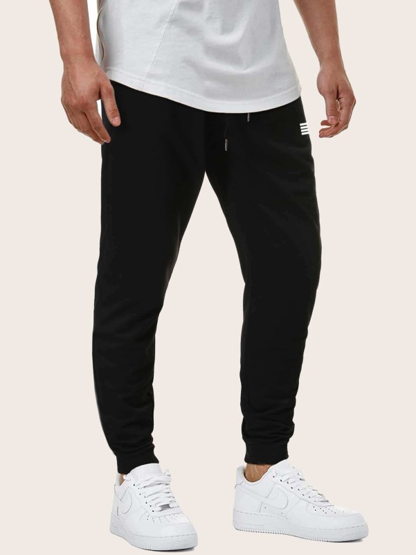 Men Stripe Drawstring Sweatpants