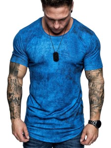 Men Tie Dye Short Sleeve Athletic Tee