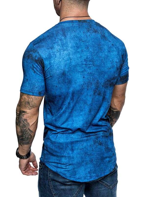 Men Tie Dye Short Sleeve Athletic Tee